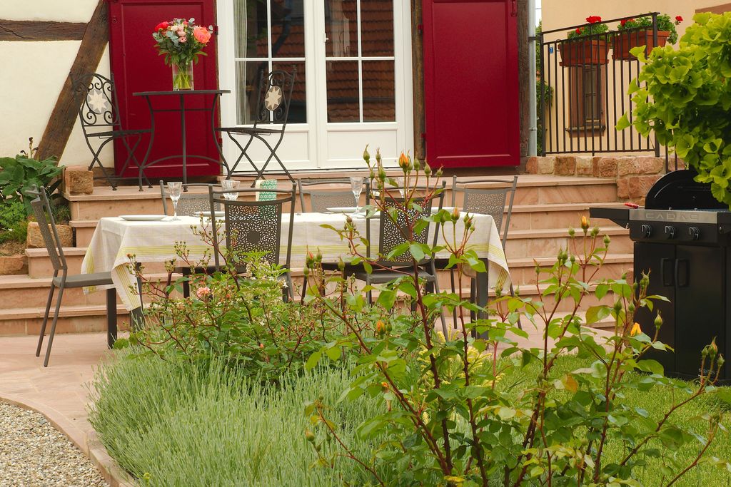 Une terrasse conviviale au Gîte d'Anny et Jean Yves